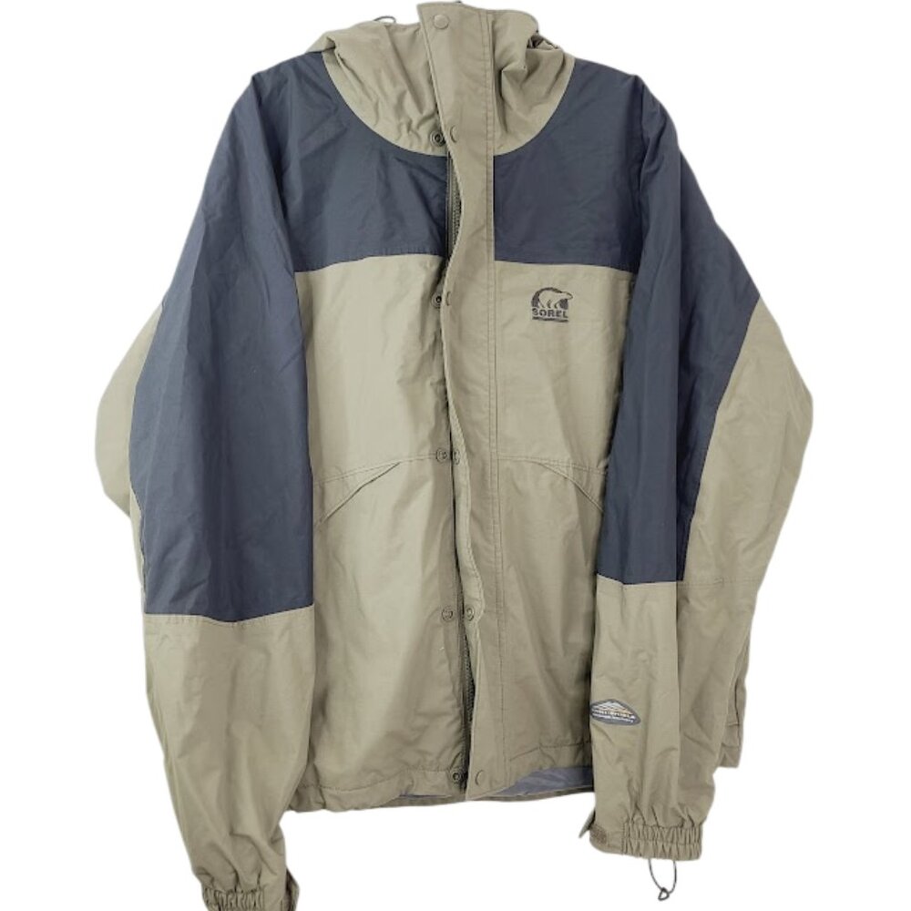 Sorel Men's Khaki Black Omni-Shield Snaps Outdoor Windbreaker‎ Jacket Size L